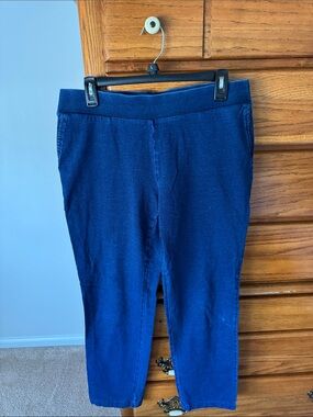 J. Jill Deep Blue Pull-On Slim Crop Jeans